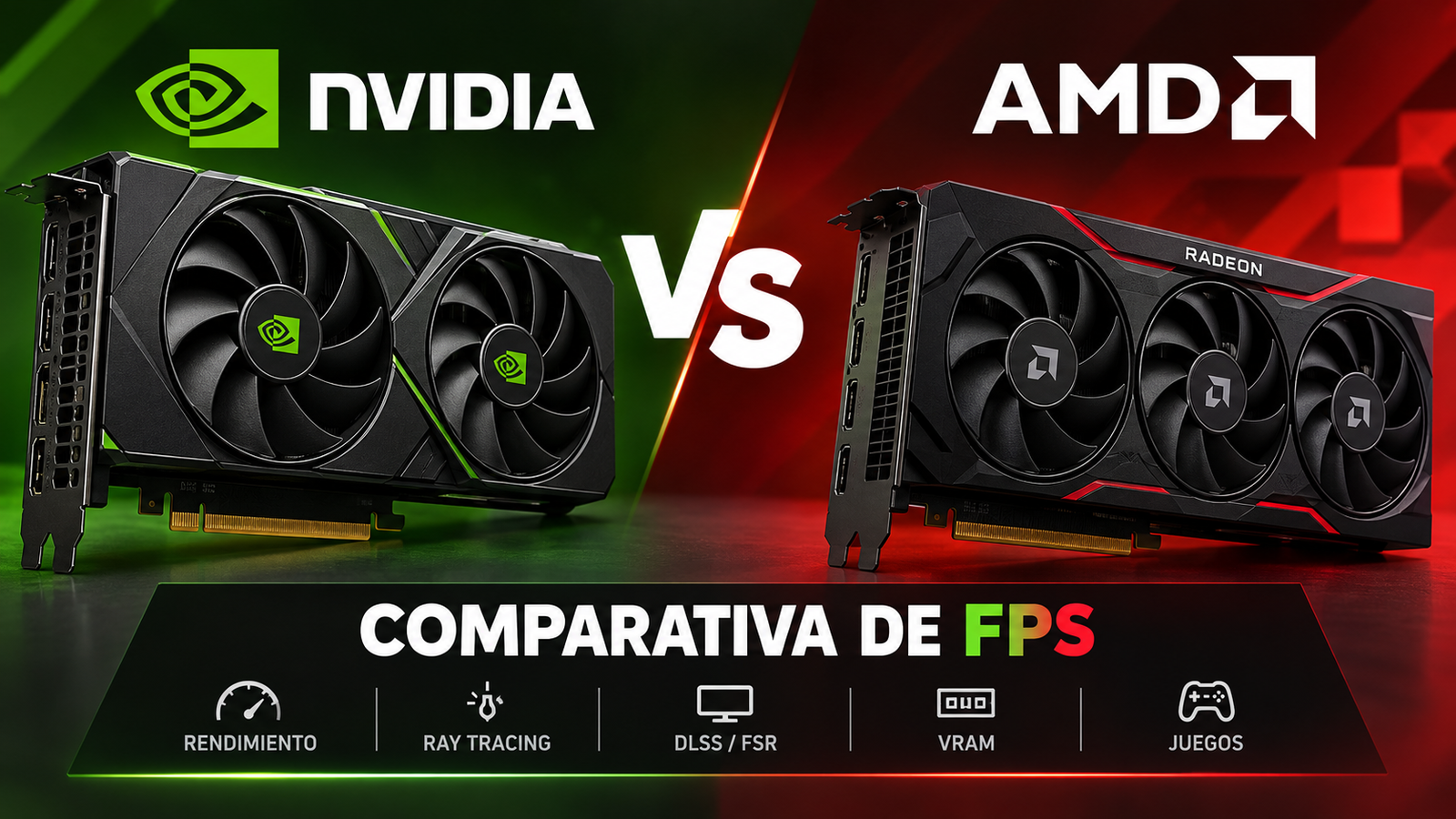 Comparativa de tarjetas gráficas NVIDIA GeForce y AMD Radeon para juegos y rendimiento en FPS